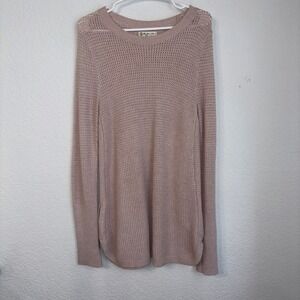 Akini Cotton Blame Mesh Look Coverup Long Sweater Size Zips Pale Pink Size M